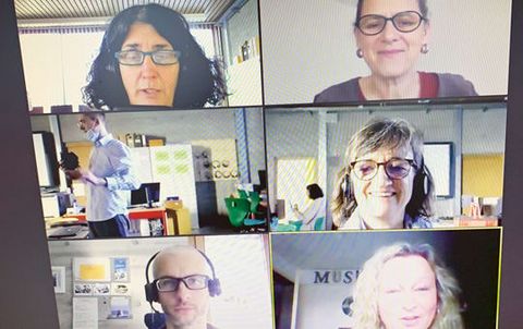 (v. l. oben): FLÜWO-Stiftungsreferentin Magdalena Heinrichs; Petra Schmettow (forum für internationale entwicklung + planung [finep], Esslingen); Josua Weiss (FSJ’ler im Bürgerhaus Göppingen); Iris Fahle (Beauftragte für Bürgerschaftliches Engagement der Stadt Göppingen); Jan Bernsau (Leiter der Grundschule Göppingen-Ursenwang); Marion Daume (Bezirksamtsleiterin Göppingen-Ursenwang).