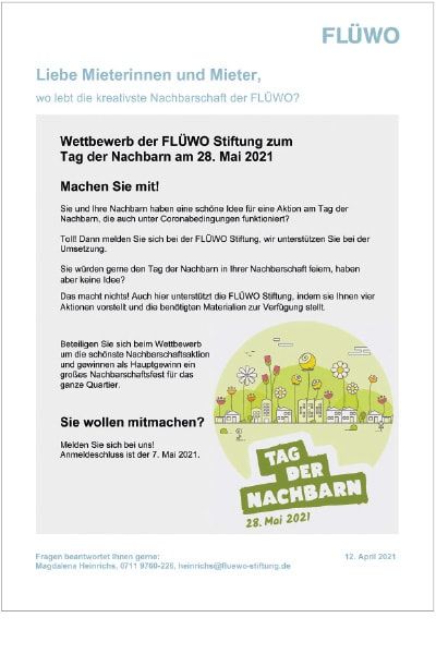 Information zum Wettbewerb der FLÜWO Stiftung